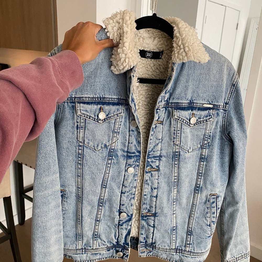 Sherpa Denim Jacket- Size Small